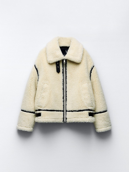 Charlie Contrast Teddy Jacket