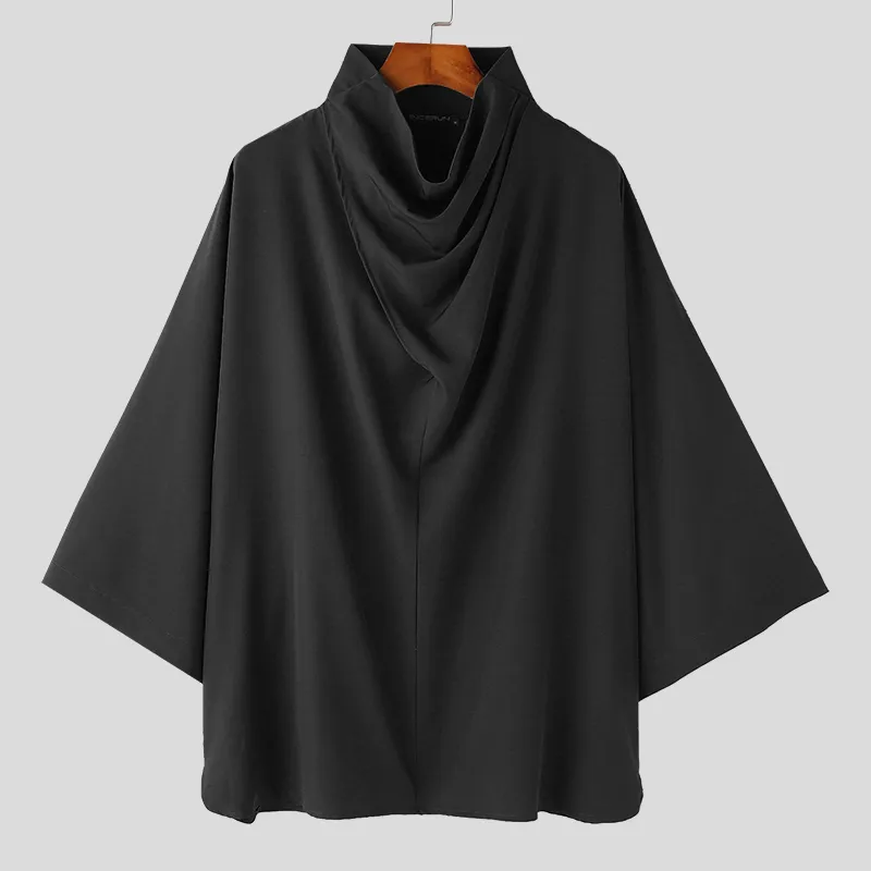 Drape Neck Poncho Shirt