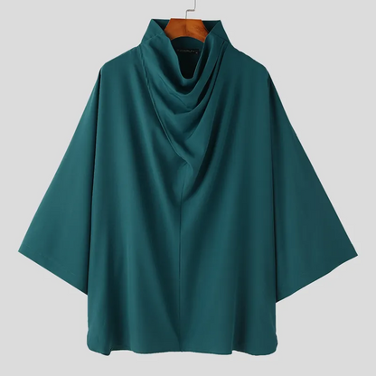 Drape Neck Poncho Shirt