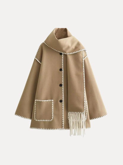 Amy Oversized Wool-Blend Scarf Jacket