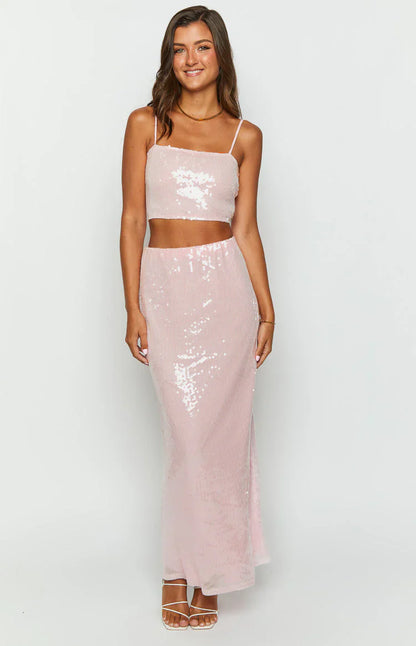 Talia Pink Sequin Dress Set