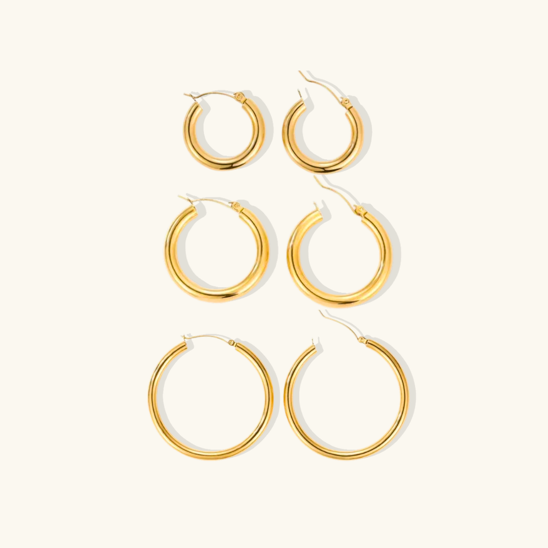 Classic Hoop Earrings Set