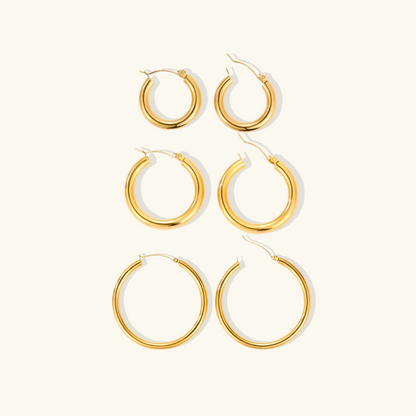 Classic Hoop Earrings Set