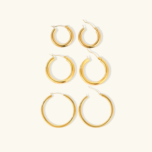 Classic Hoop Earrings Set