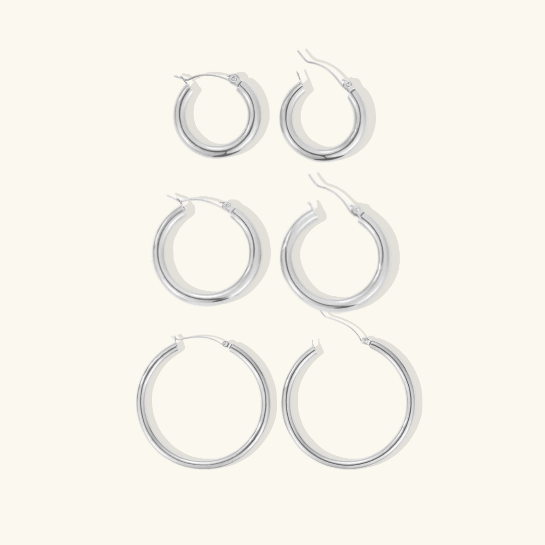 Classic Hoop Earrings Set