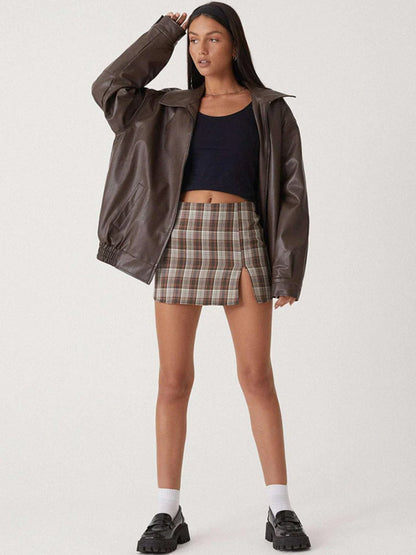 Alana Oversized Drop Shoulder Faux Leather Jacket