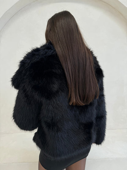 The ‘Vienna’ Luxury Faux Fur Coat Black