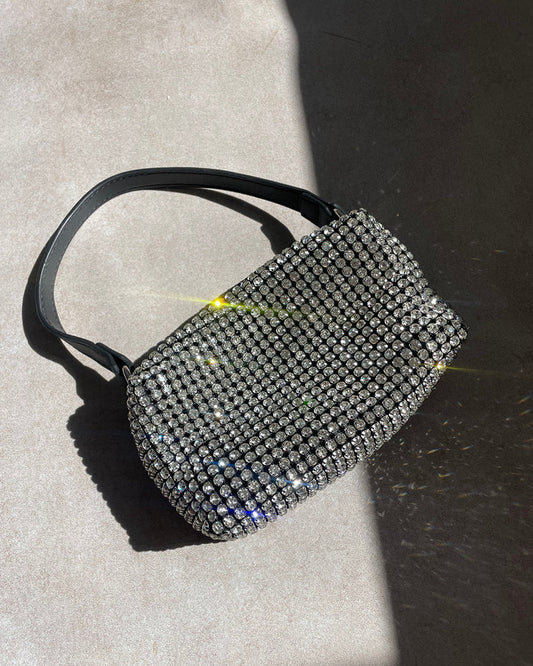 Sia - Silver Diamante Bag