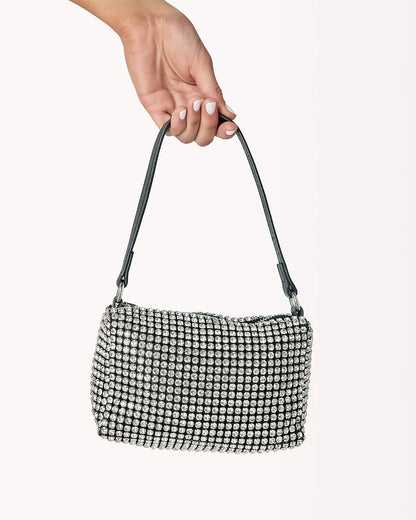 Sia - Silver Diamante Bag