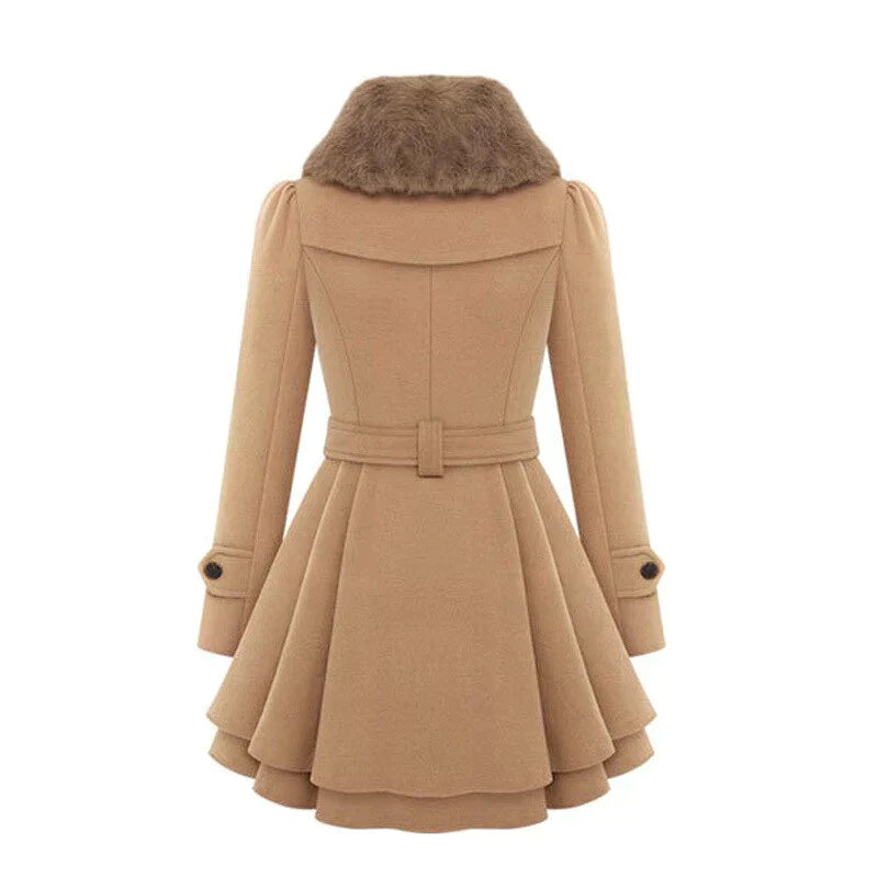 Samantha - Chic trench coat with vegan fur