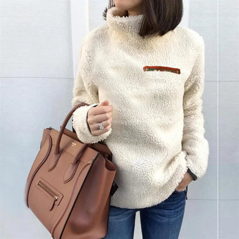 Fluffy Faux Fur Pullover Sweater