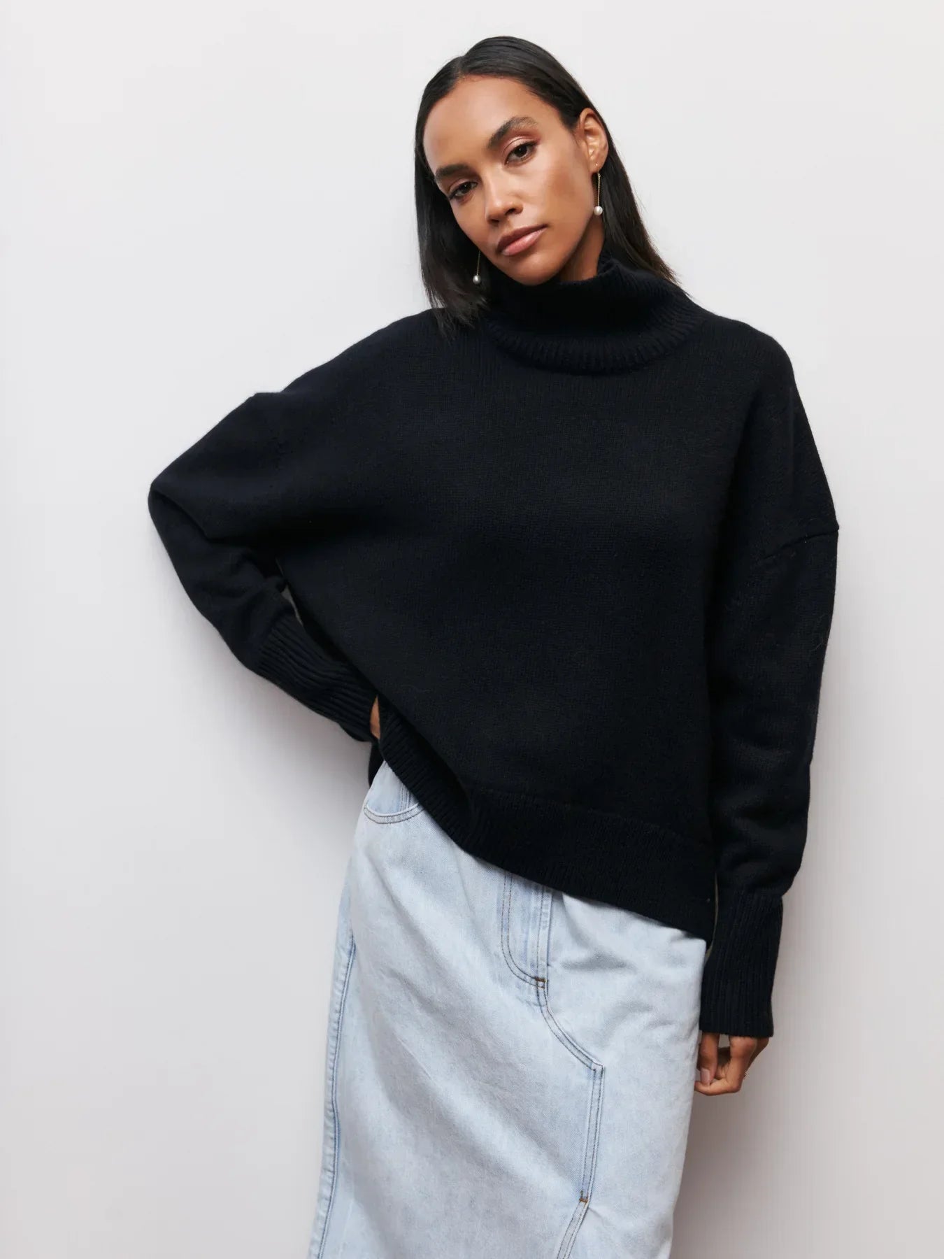 Avery™ - Relaxed Turtleneck Knit Sweater