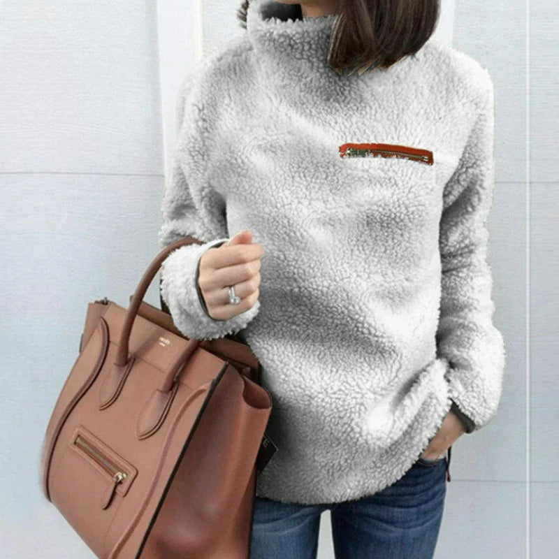 Fluffy Faux Fur Pullover Sweater