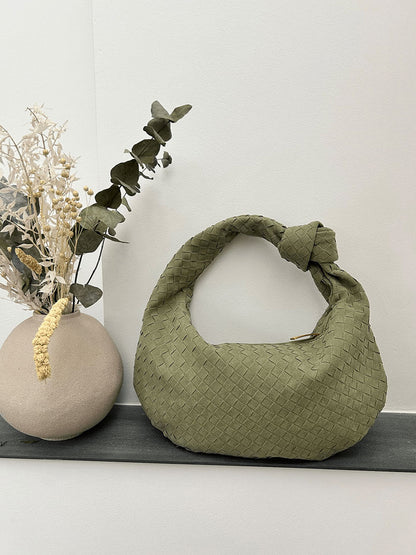 Woven bag medium suede