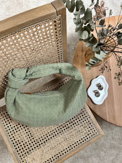 Woven bag medium suede