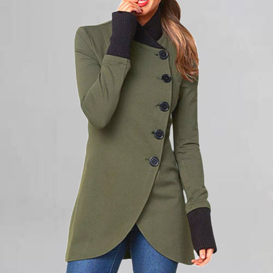 Asymmetrical Buttoned Coat