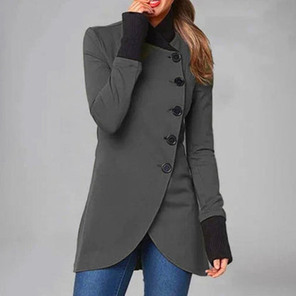 Asymmetrical Buttoned Coat