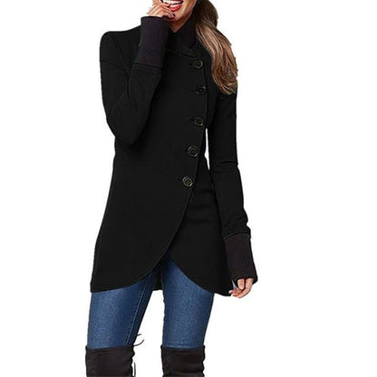 Asymmetrical Buttoned Coat