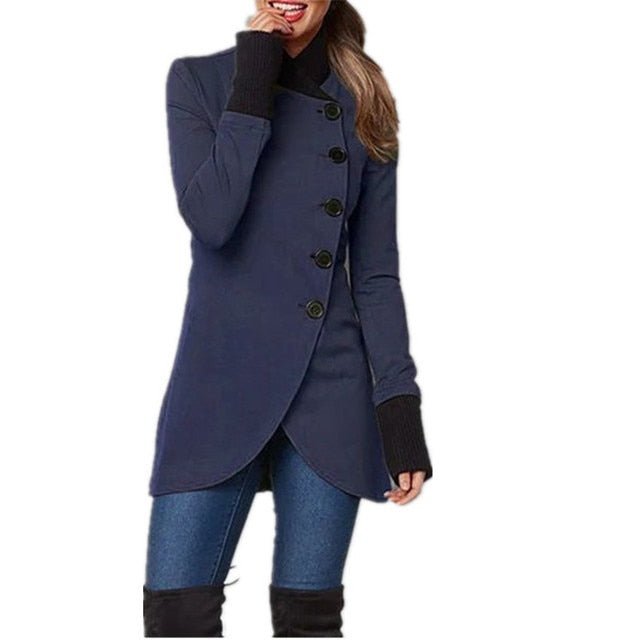 Asymmetrical Buttoned Coat