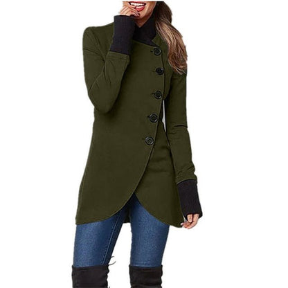 Asymmetrical Buttoned Coat