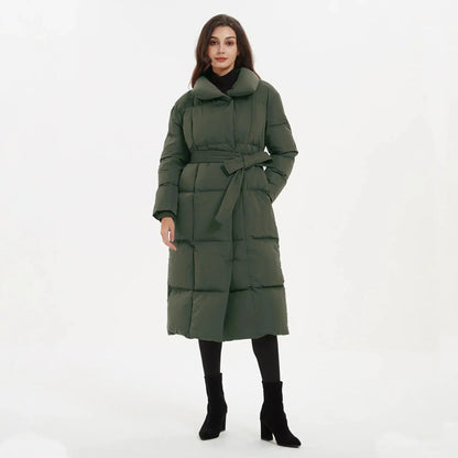 Belted Long Puffer Coat