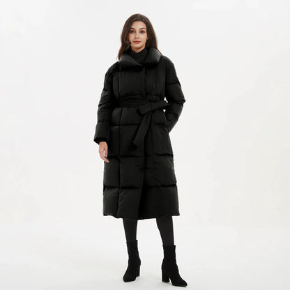 Belted Long Puffer Coat