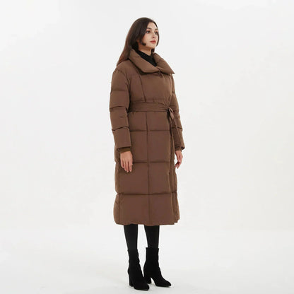 Belted Long Puffer Coat