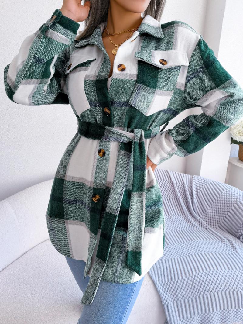 Belted Plaid Shacket