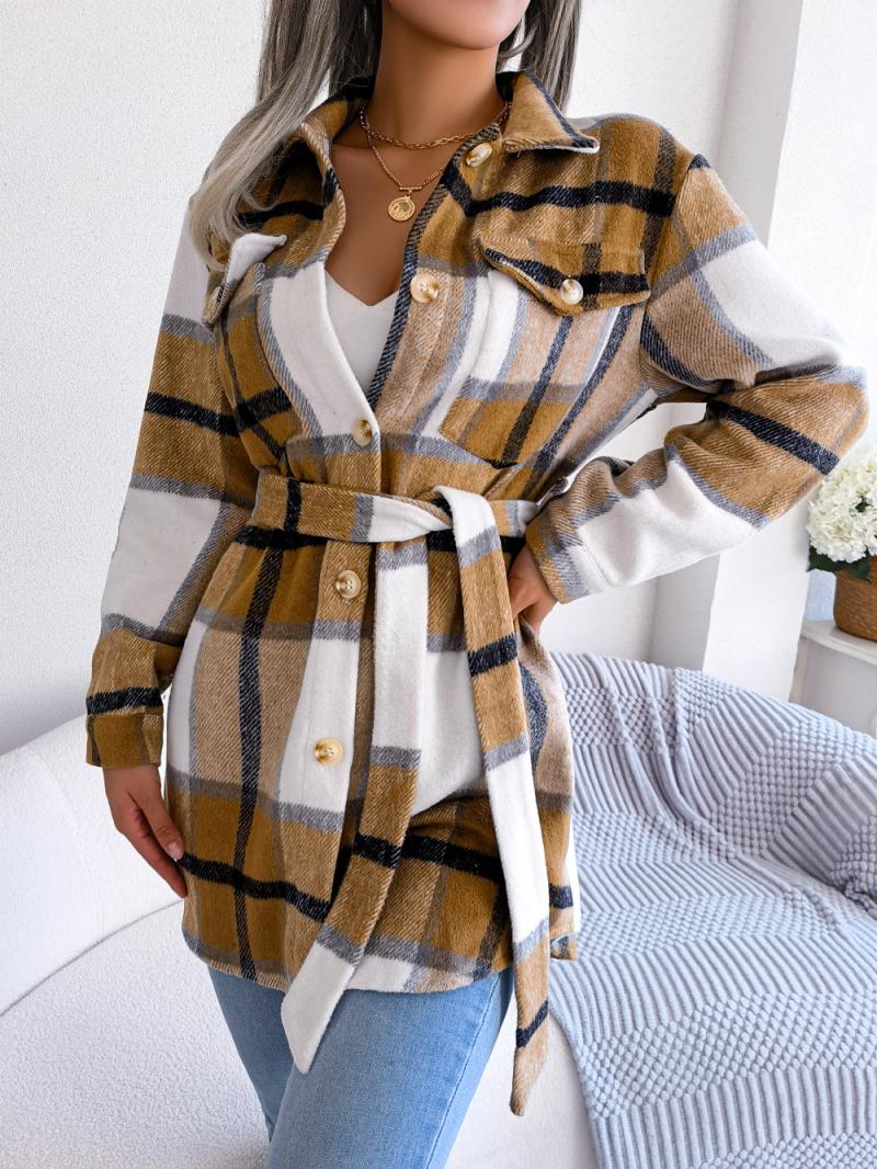 Belted Plaid Shacket