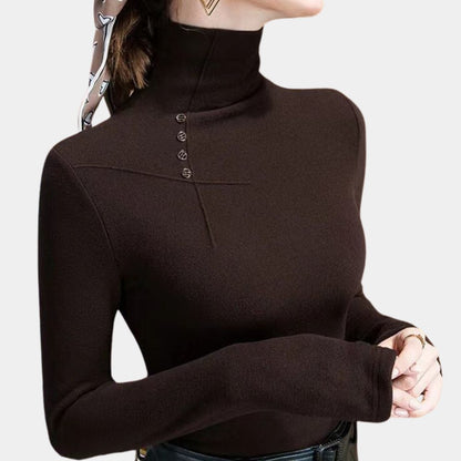 Button Detail Turtleneck