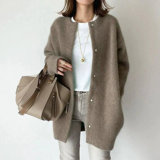 Button-Up Wool Cardigan