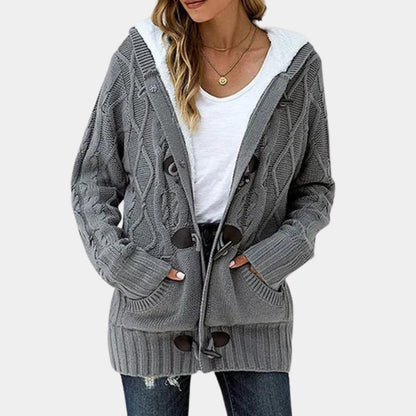 Cable Knit Duffle Cardigan