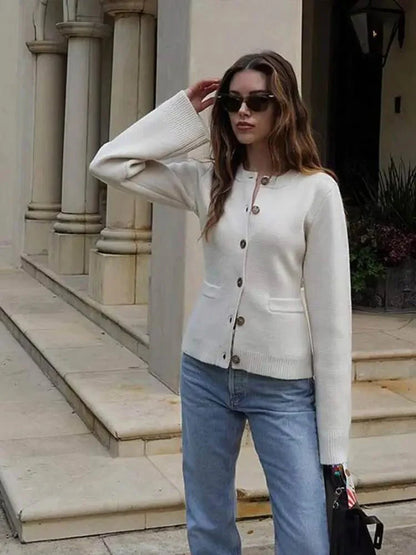 Casual Knit Cardigan Women Sweater