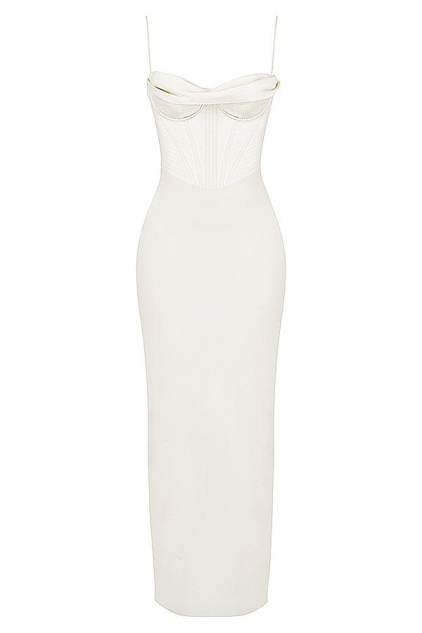 CHARMAINE IVORY Corset Maxi Dress  - White