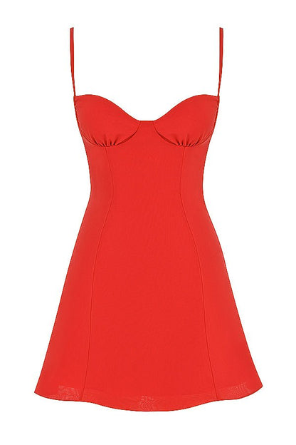 CHRISTIANA RED MINI DRESS - Red