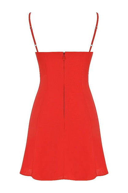 CHRISTIANA RED MINI DRESS - Red