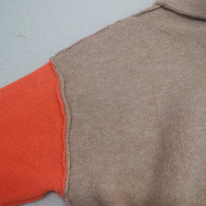 Colorblock Turtleneck Sweater