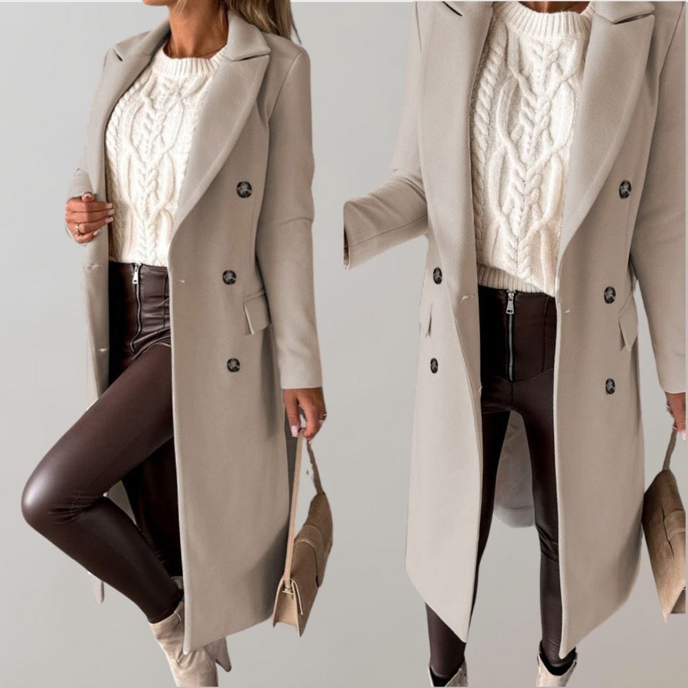 Double-Breasted Elegant Overcoat