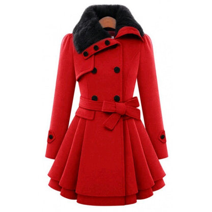 Elegant Fit-and-Flare Wool Coat