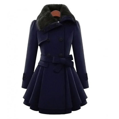 Elegant Fit-and-Flare Wool Coat