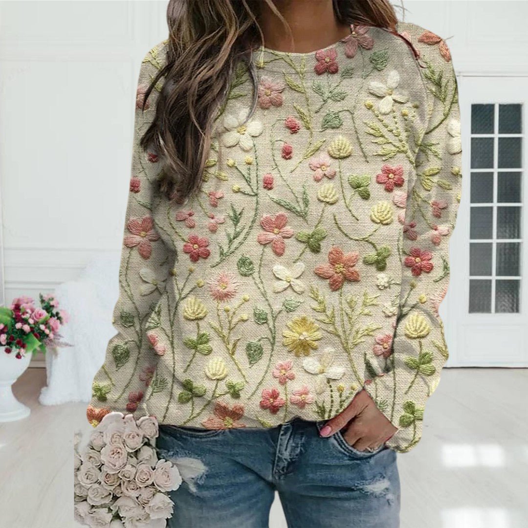 Embroidered Floral Sweater