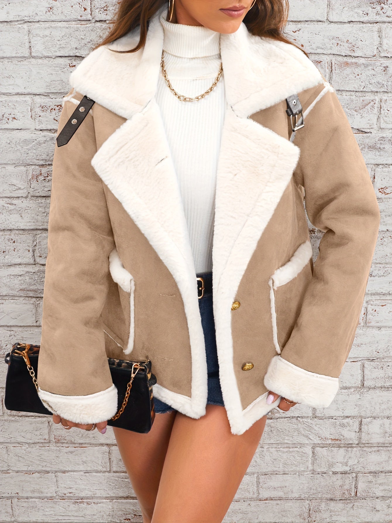 Faux Shearling Aviator Jacket