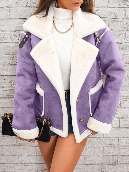 Faux Shearling Aviator Jacket