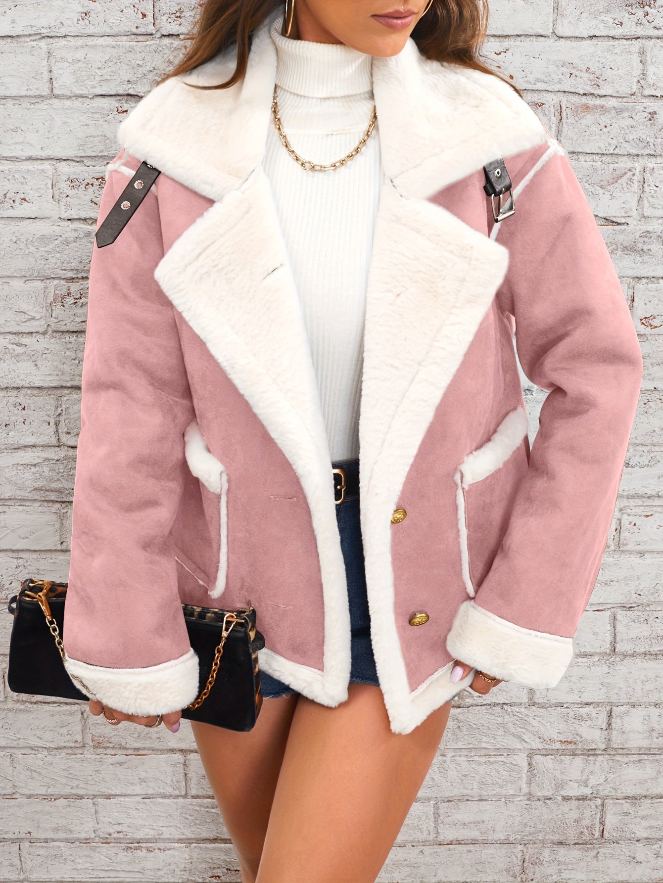 Faux Shearling Aviator Jacket