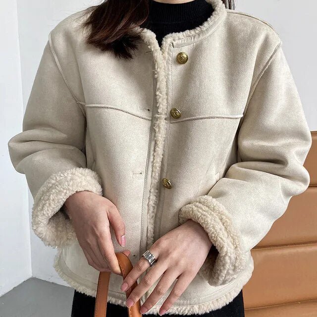 Faux Shearling Trim Jacket