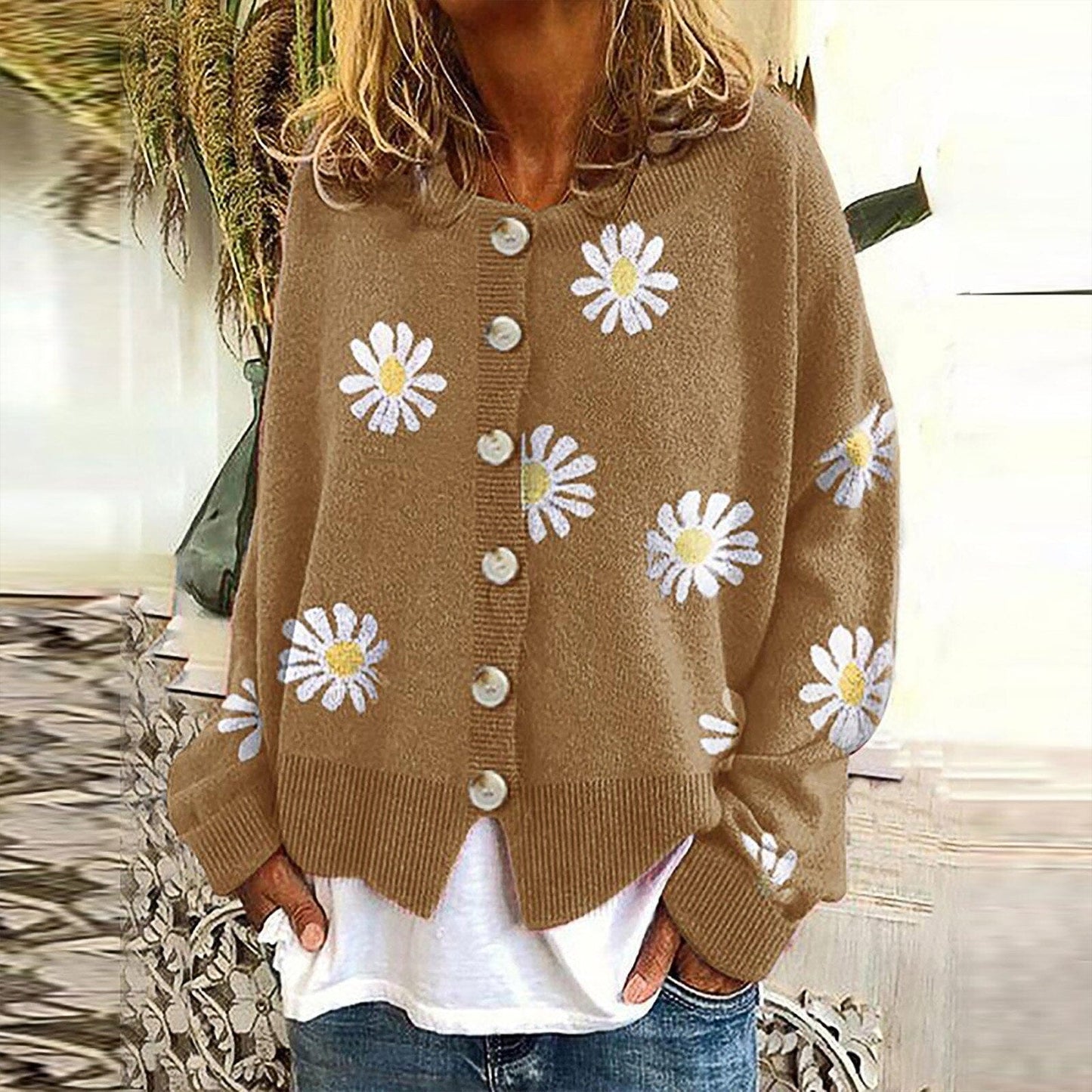 Floral Button-Up Cardigan