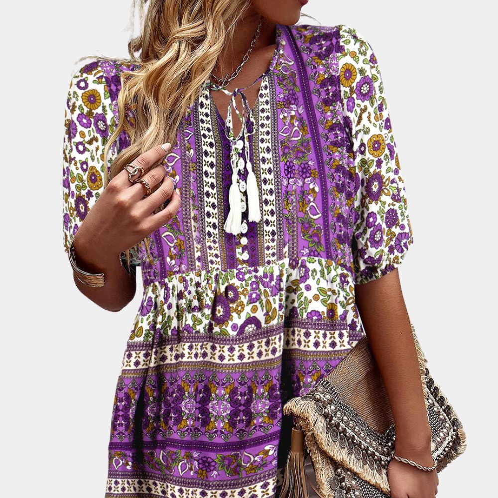 Floral Buttoned Tunic