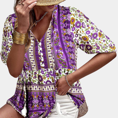 Floral Buttoned Tunic