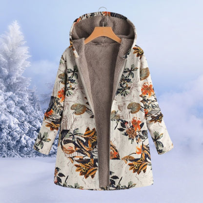 Floral Hooded Winter Coat