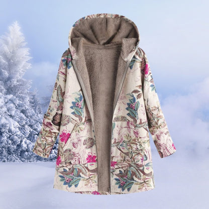 Floral Hooded Winter Coat